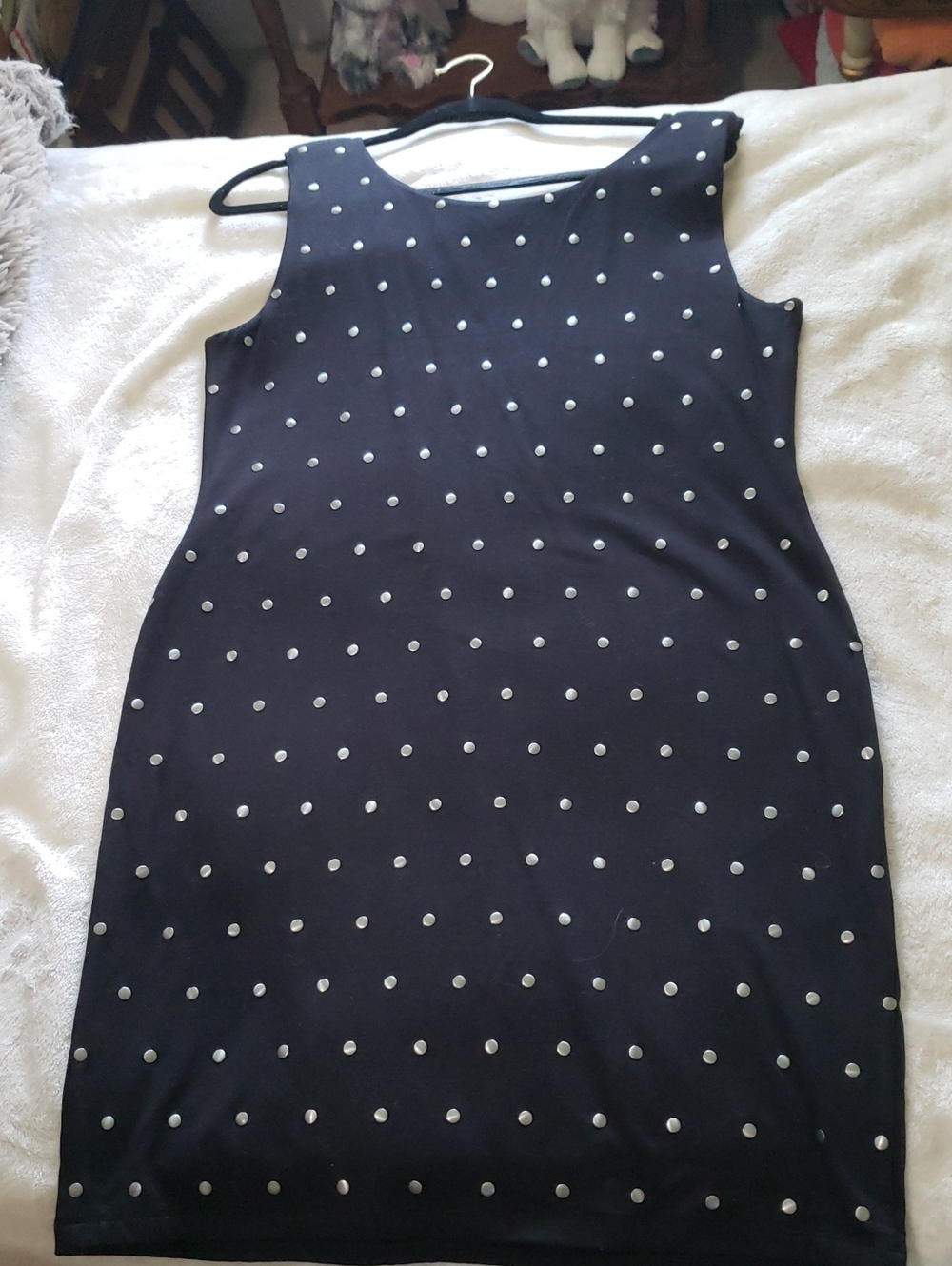 Kenneth Cole Capped Sleeve Silver Studded New York Sheath Dress - Picture 8 of 12